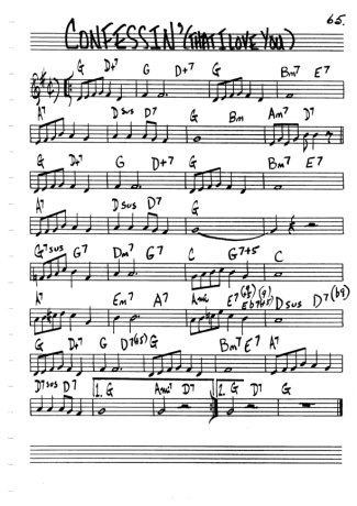 The Real Book of Jazz Confessin (That I Love You) score for Clarinet (C)
