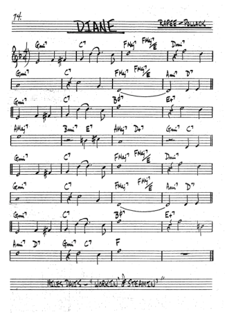 The Real Book of Jazz Diane score for Tenor Saxophone Soprano (Bb)