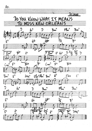 The Real Book of Jazz Do You Know What It Means To Miss New Orleans score for Clarinet (Bb)