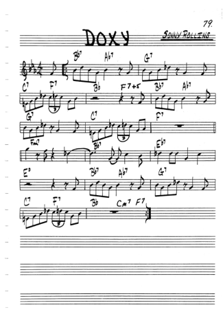 The Real Book of Jazz Doxy score for Clarinet (C)