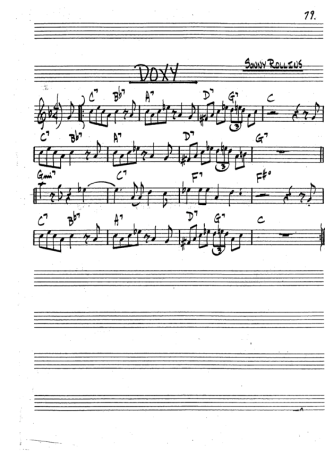 The Real Book of Jazz Doxy score for Tenor Saxophone Soprano (Bb)