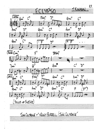 The Real Book of Jazz Eclypso score for Tenor Saxophone Soprano (Bb)