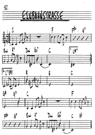 The Real Book of Jazz Einbahnstrasse score for Tenor Saxophone Soprano (Bb)