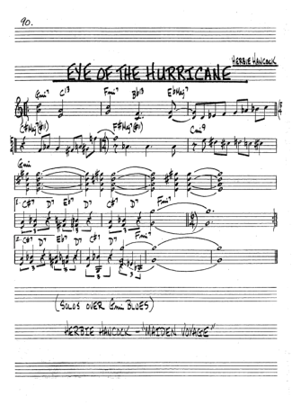The Real Book of Jazz Eye Of The Hurricane score for Clarinet (Bb)