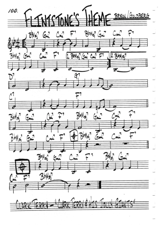 The Real Book of Jazz Flintstones Theme score for Clarinet (C)