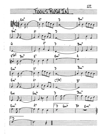 The Real Book of Jazz Fools Rushin score for Tenor Saxophone Soprano (Bb)