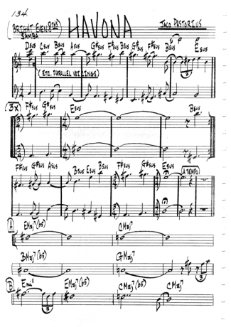 The Real Book of Jazz Havona score for Clarinet (C)