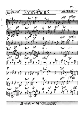 The Real Book of Jazz Hocus-Pocus score for Tenor Saxophone Soprano (Bb)