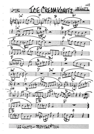 The Real Book of Jazz Ice Cream Konitz score for Clarinet (C)