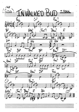 The Real Book of Jazz In Walked Bud score for Clarinet (C)