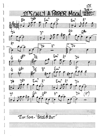 The Real Book of Jazz Its Only A Paper Moon score for Trumpet