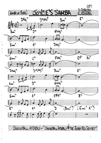 The Real Book of Jazz Joyces Samba score for Clarinet (Bb)