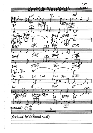 The Real Book of Jazz Katrina Ballerina score for Tenor Saxophone Soprano (Bb)