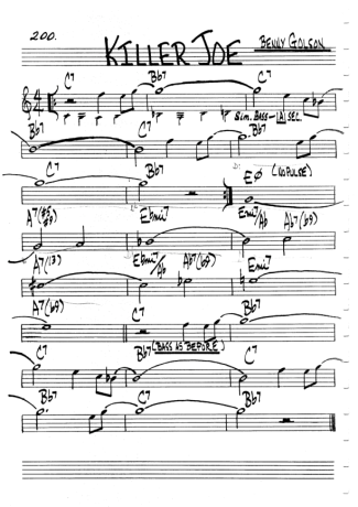 The Real Book of Jazz Killer Joe score for Clarinet (C)