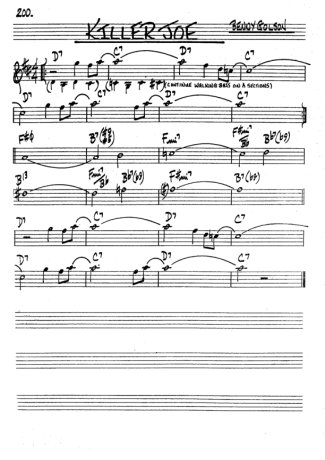 The Real Book of Jazz Killer Joe score for Tenor Saxophone Soprano (Bb)