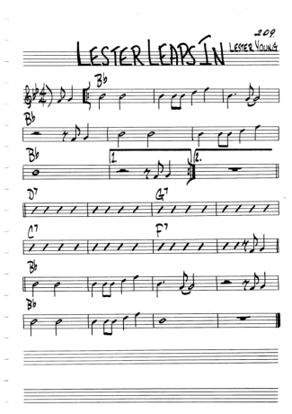 The Real Book of Jazz Lester Leaps In score for Clarinet (C)
