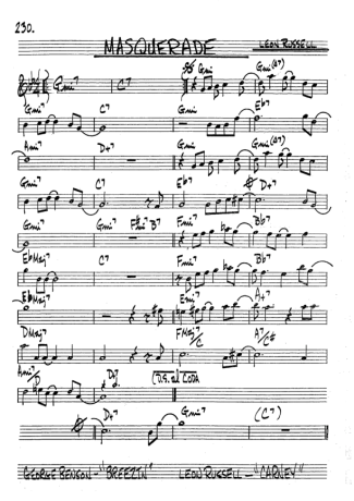 The Real Book of Jazz Masquerade score for Tenor Saxophone Soprano (Bb)