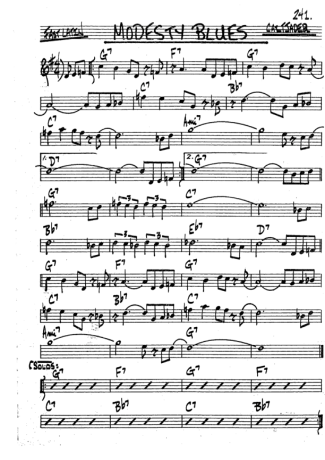 The Real Book of Jazz Modesty Blues score for Trumpet