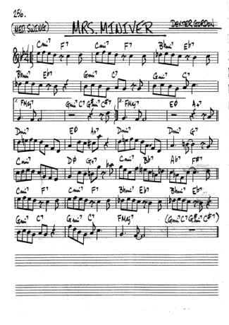 The Real Book of Jazz Mrs Miniver score for Tenor Saxophone Soprano (Bb)