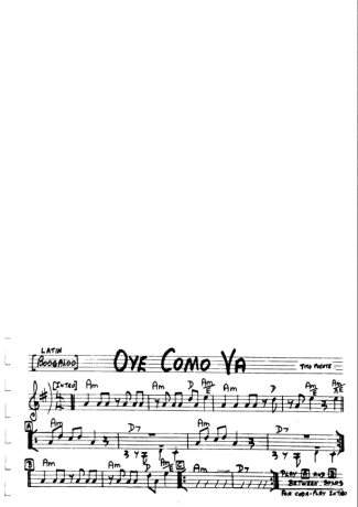 The Real Book of Jazz Oye Como Va score for Flute