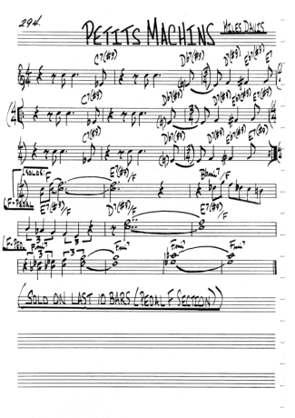 The Real Book of Jazz Petits Machins score for Clarinet (C)
