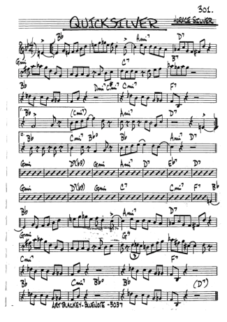 The Real Book of Jazz Quicksilver score for Tenor Saxophone Soprano (Bb)