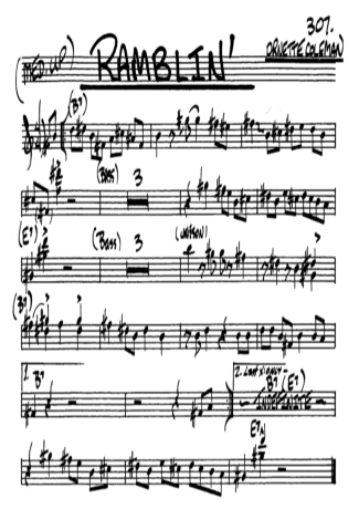 The Real Book of Jazz Ramblin score for Alto Saxophone