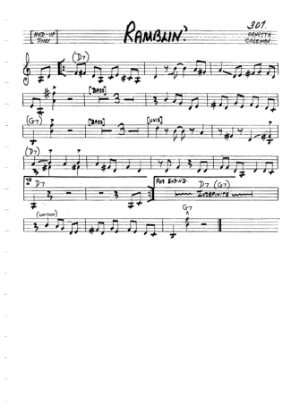 The Real Book of Jazz Ramblin score for Clarinet (C)