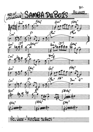 The Real Book of Jazz Samba Du Bois score for Alto Saxophone