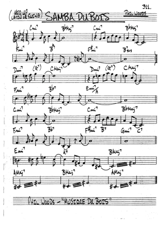 The Real Book of Jazz Samba Dubois score for Clarinet (Bb)