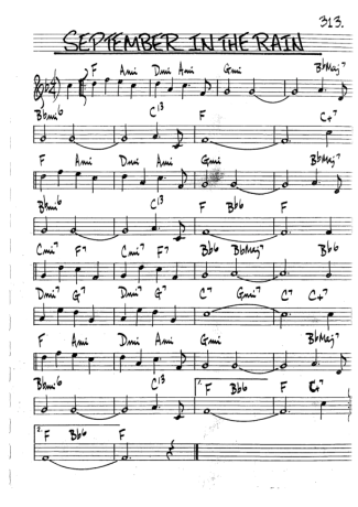 The Real Book of Jazz September In The Rain score for Tenor Saxophone Soprano (Bb)