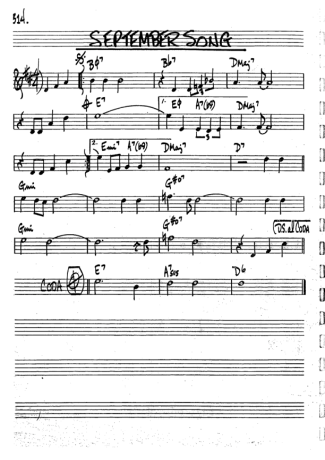 The Real Book of Jazz September Song score for Clarinet (Bb)