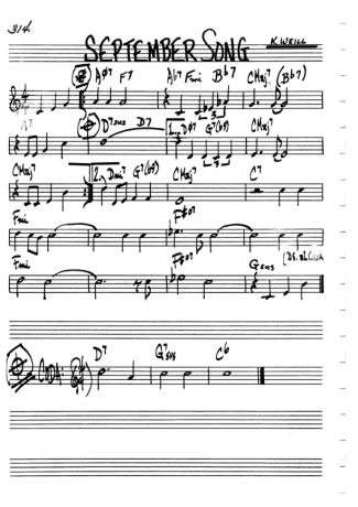 The Real Book of Jazz September Song score for Keyboard