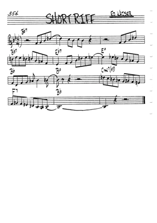 The Real Book of Jazz Short Riff score for Clarinet (C)