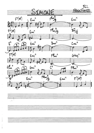 The Real Book of Jazz Simone score for Tenor Saxophone Soprano (Bb)