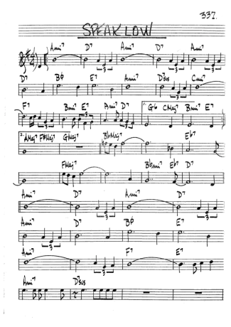 The Real Book of Jazz Speak Low score for Tenor Saxophone Soprano (Bb)