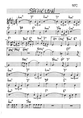 The Real Book of Jazz Speak Low score for Trumpet