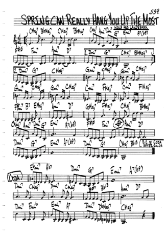The Real Book of Jazz Spring Can Really Hang You Up The Most score for Clarinet (C)