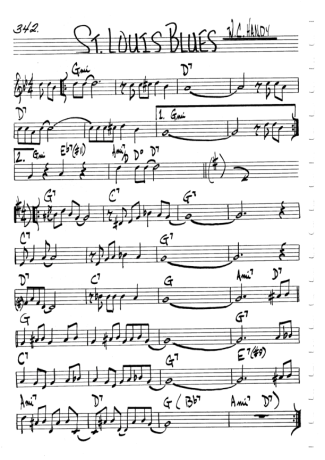 The Real Book of Jazz St Louis Blues score for Clarinet (C)