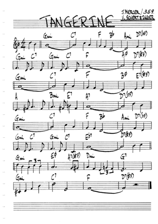 The Real Book of Jazz Tangerine score for Clarinet (C)