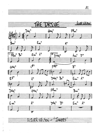 The Real Book of Jazz The Drive score for Clarinet (Bb)