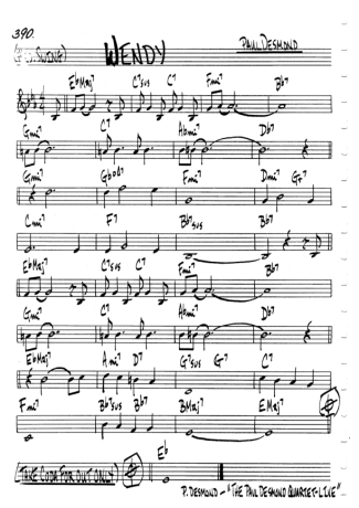 The Real Book of Jazz Wendy score for Clarinet (C)