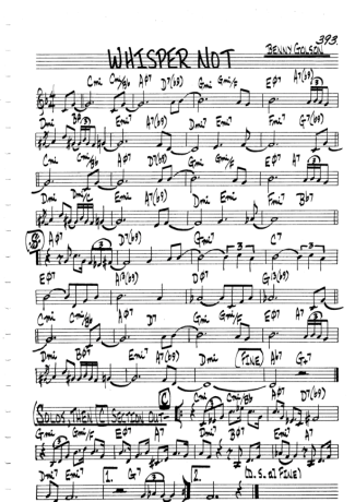 The Real Book of Jazz Whisper Not score for Clarinet (C)
