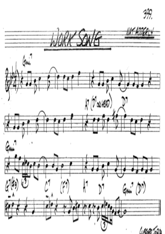 The Real Book of Jazz Work Song score for Tenor Saxophone Soprano (Bb)