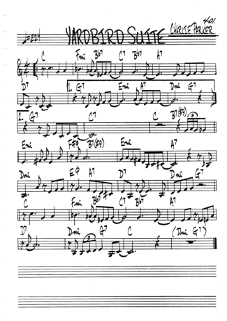 The Real Book of Jazz Yardbird Suite score for Clarinet (C)