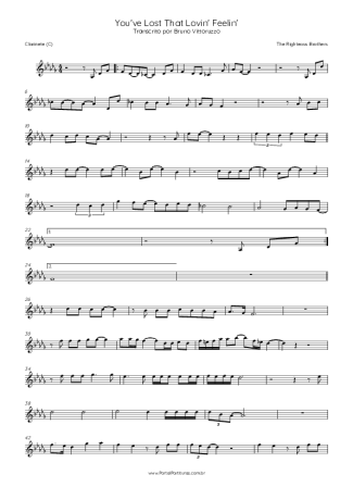 The Righteous Brothers  score for Clarinet (C)