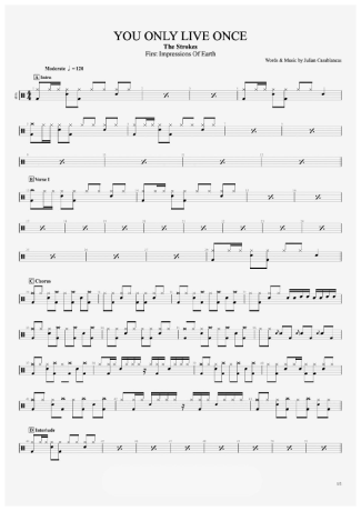 You only live once – The Strokes . Sheet music for Clarinet in b