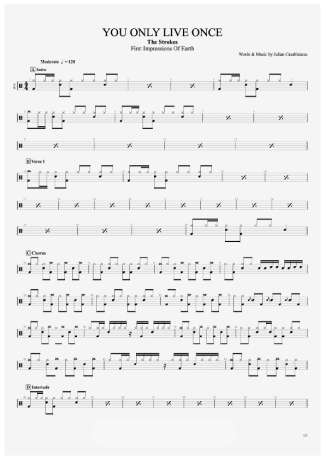 The Strokes - You Only Live Once - Sheet Music For Drums