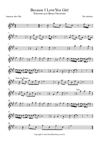 The Stylistics  score for Alto Saxophone