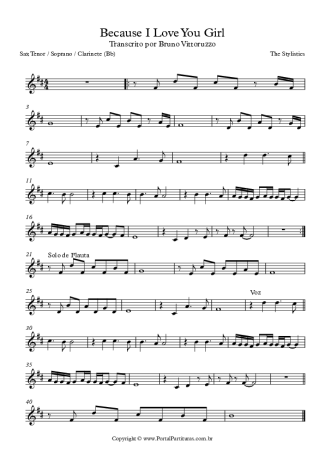 The Stylistics  score for Clarinet (Bb)